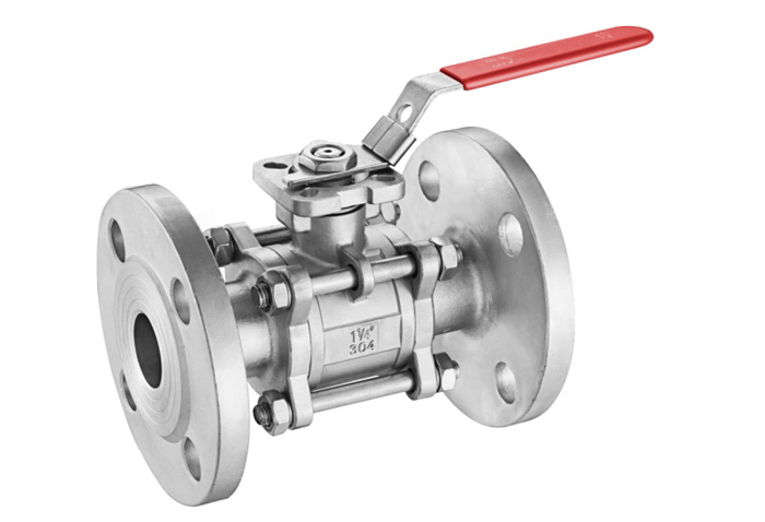 3PC Ball Valve Flanged End With Direct Mounting Pad JIS 10K