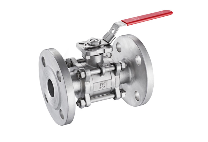 3PC Ball Valve Flanged End With Direct Mounting Pad DIN PN16 PN40