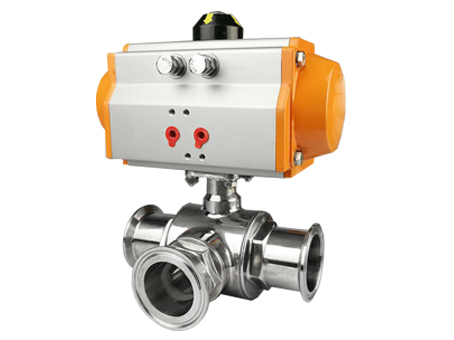 Sanitary Pneumatic 3 Way Ball Valve